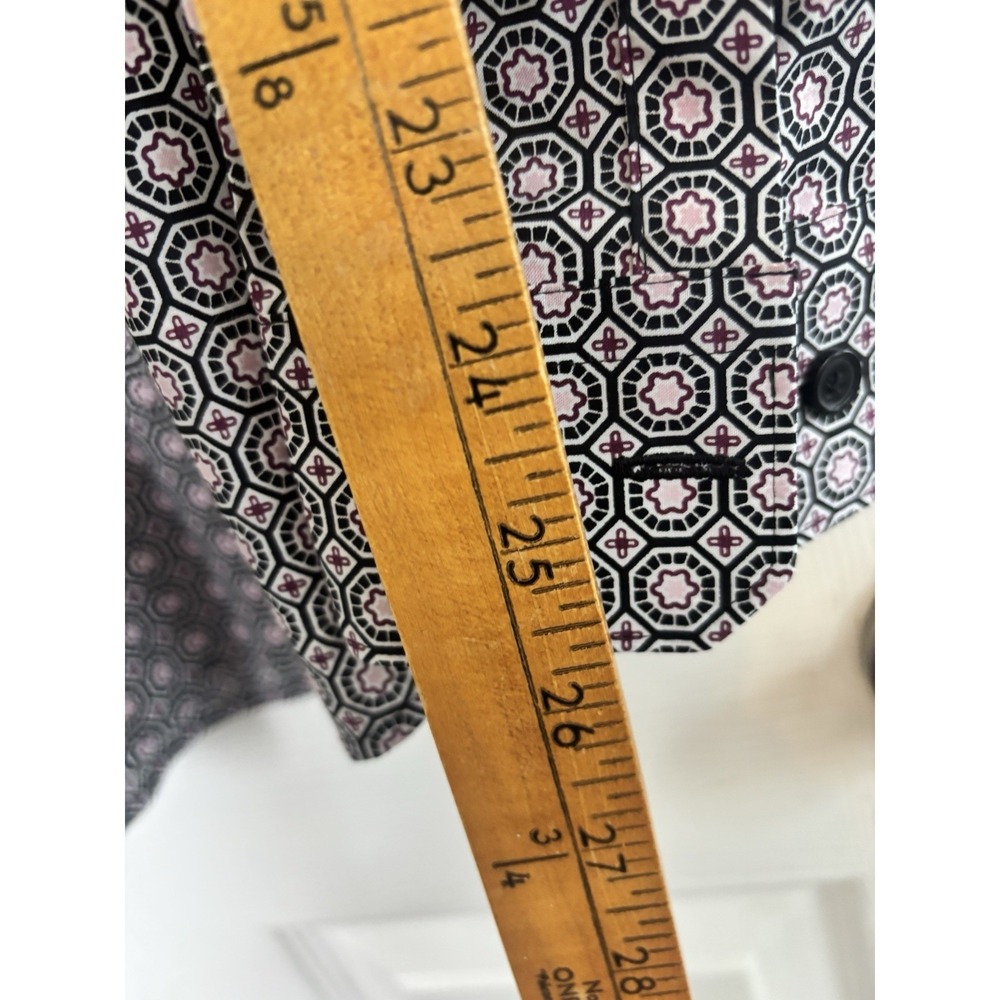 Express Slim Shirt Men's L (16-16 1/2) Black Purple Geometric Long Sleeve NEW - Picture 6 of 10
